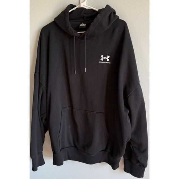 Under Armour Icon Fleece Hoodie Mens XL Black Hooded Sweatshirt Activewear - Picture 1 of 10